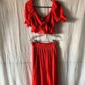 Two-Piece Set with Cropped Top and Skirt